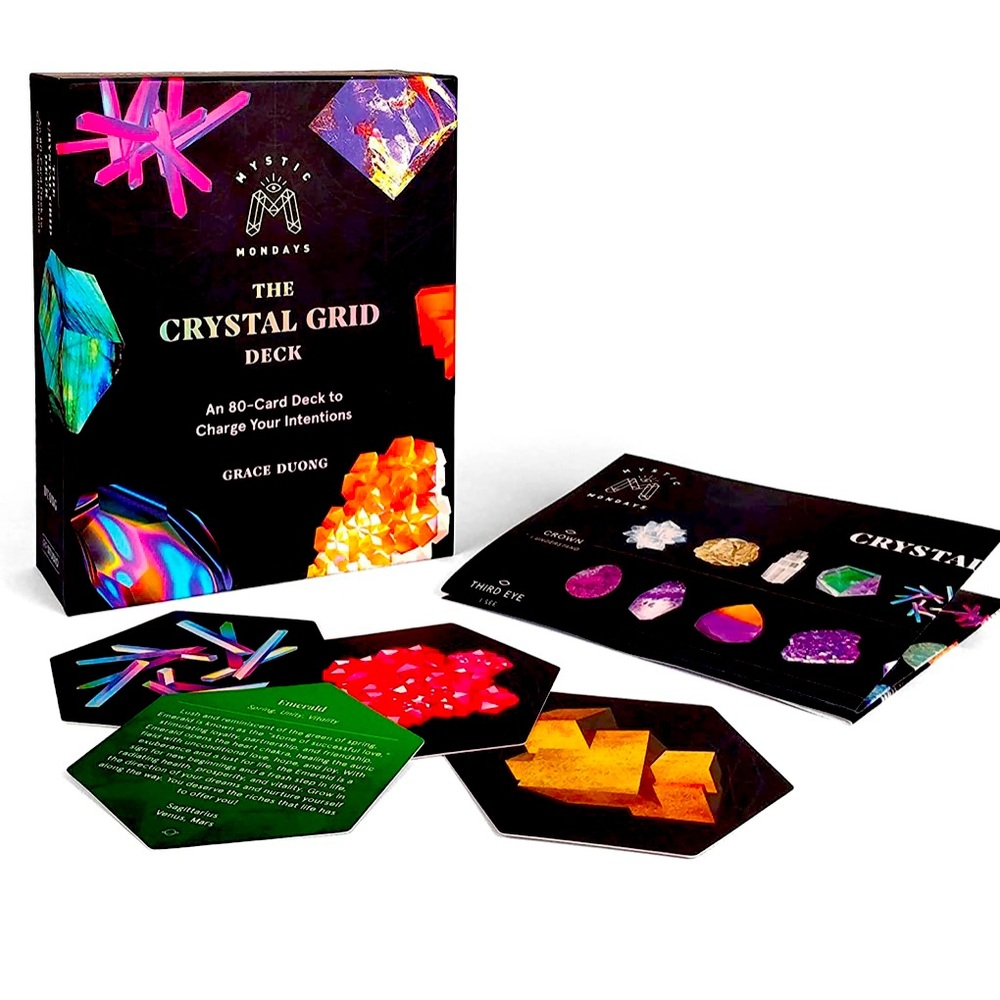 The Crystal Grid Deck Oracle Cards, Book and Poster- Box set by Mystic Monday